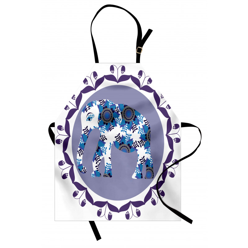 Hayvan Deseni Mutfak Önlüğü Mavi Fil Desenli Dini