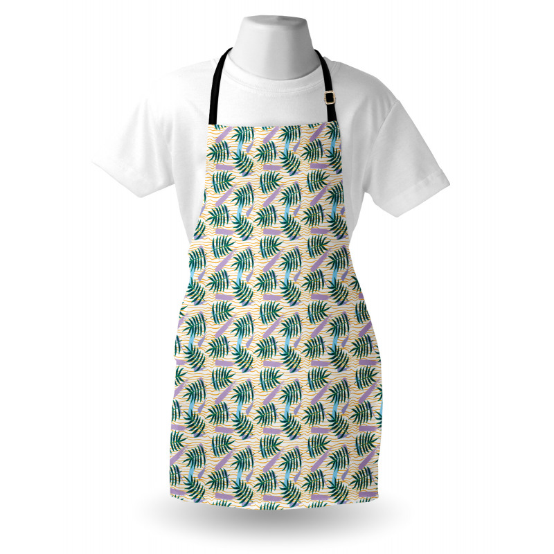 Exotic Leaves Wavy Stripes Apron