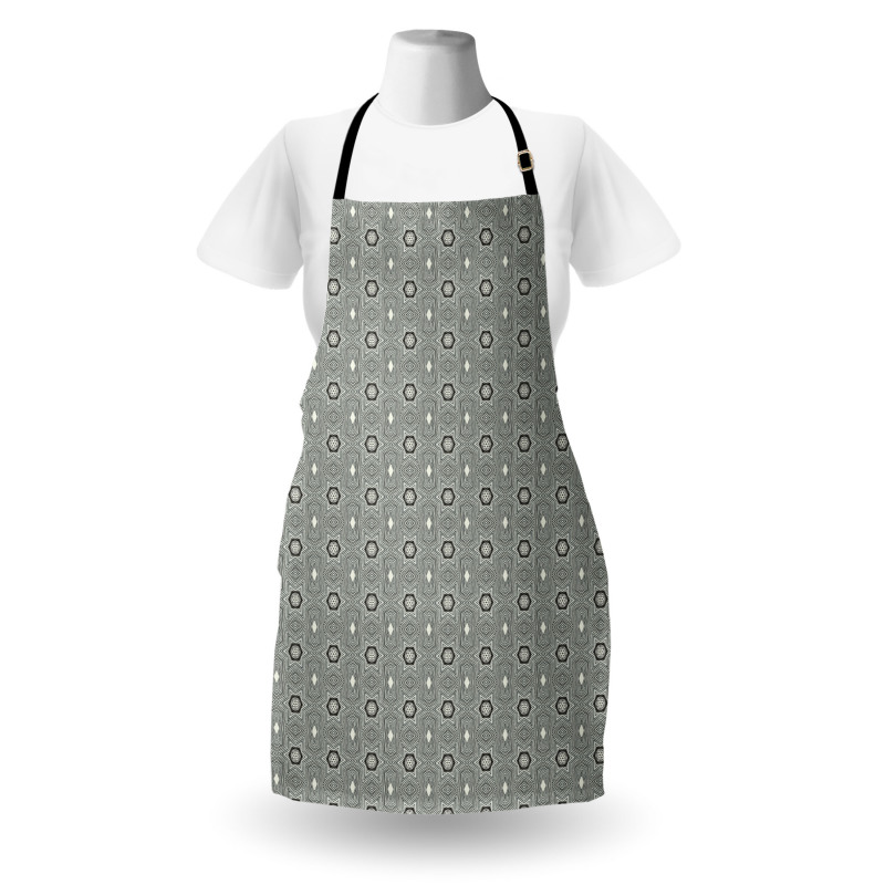 Floral Hatched Motifs Apron