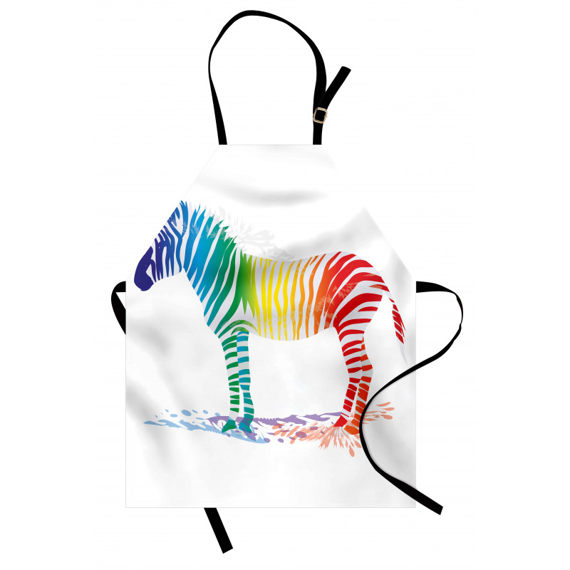 Zebra Rainbow Colors Apron