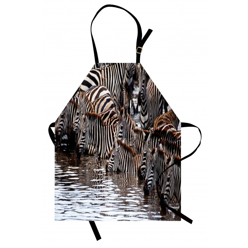 Zebra Wildebeest Herd Apron