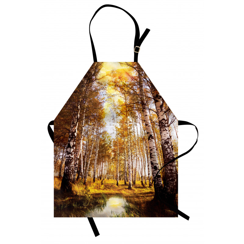 Autumn Birch Trees River Apron