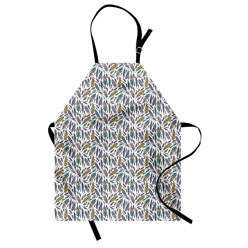 Vivid Feathers Doodle Hippie Apron