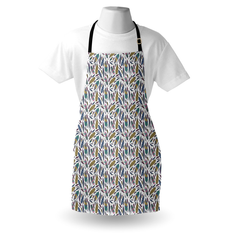 Vivid Feathers Doodle Hippie Apron