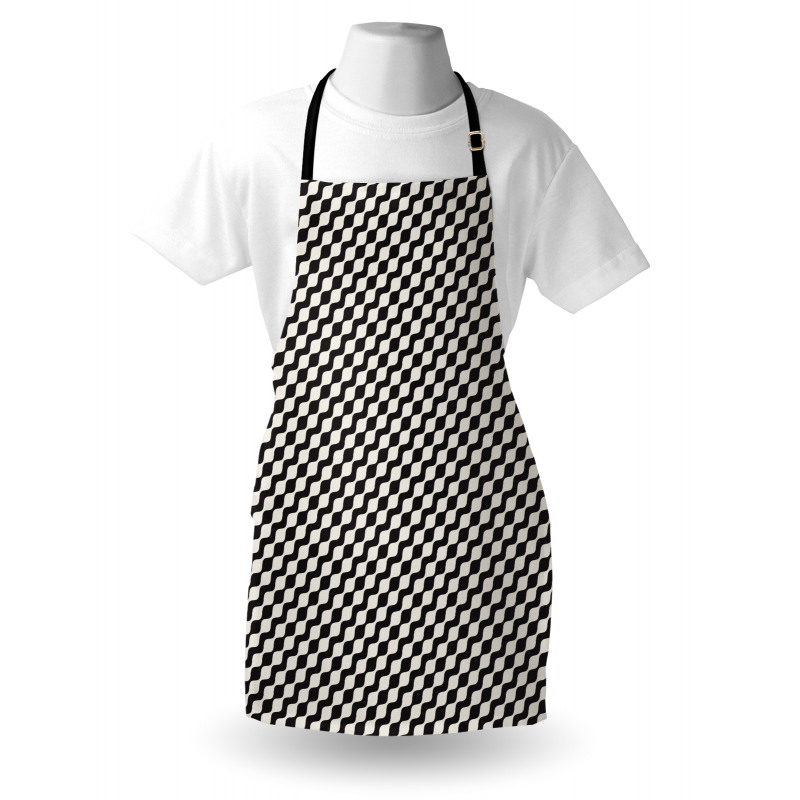 Monochromatic Wavy Stripes Apron