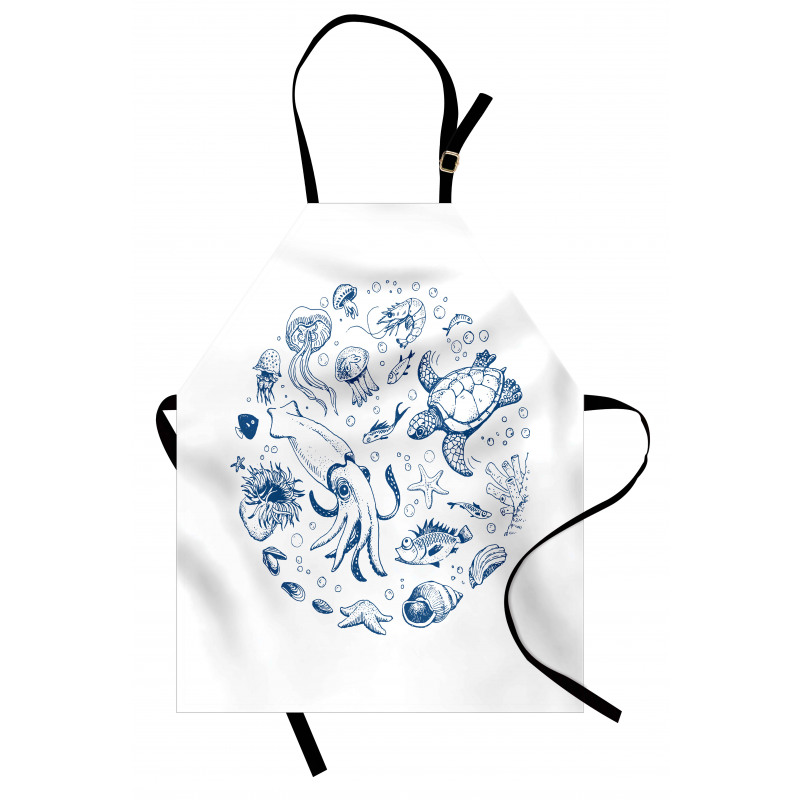 Jellyfish Turtle and Shell Apron