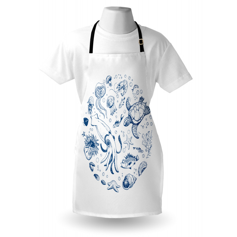 Jellyfish Turtle and Shell Apron