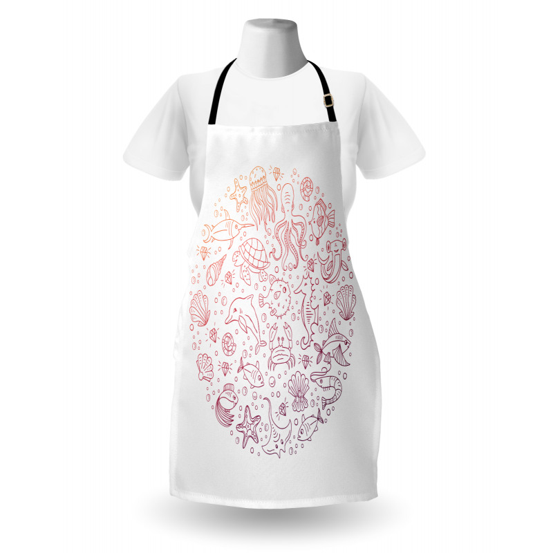 Round Order Sea Animals Apron