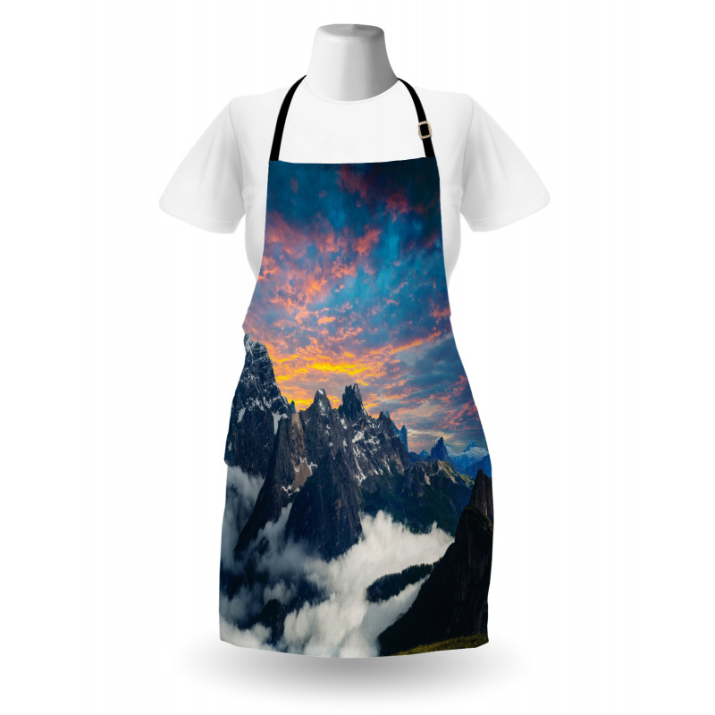 Alpine Clouds Foggy Apron