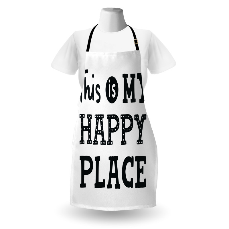 His is My Happy Place Phrase Apron