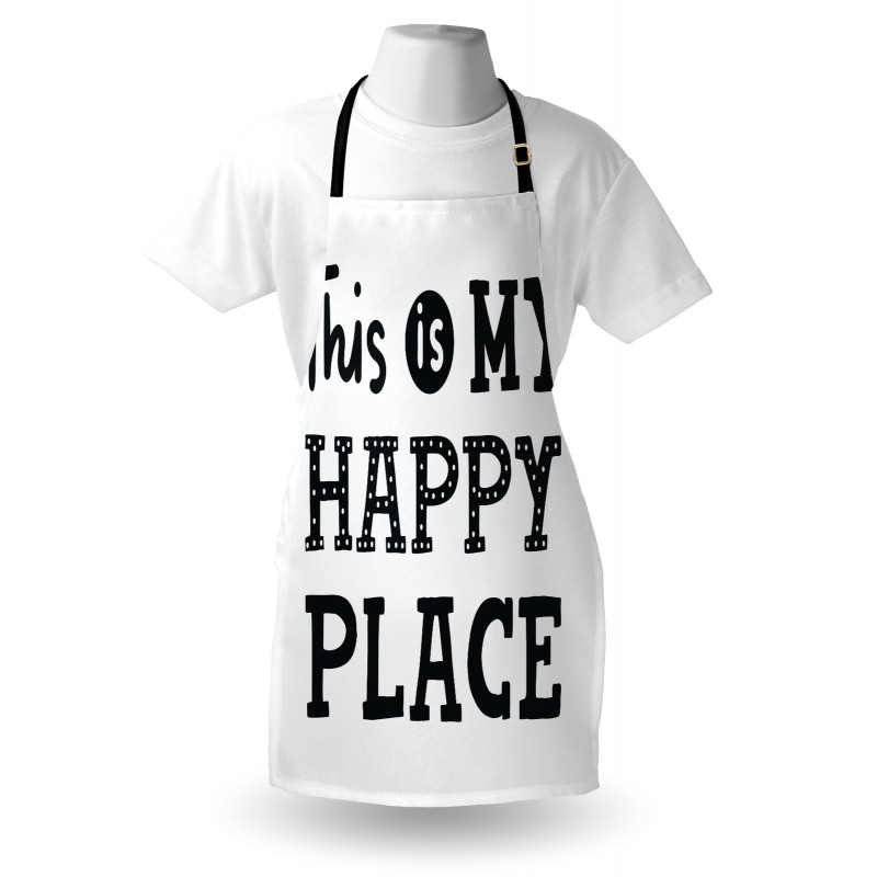 His is My Happy Place Phrase Apron