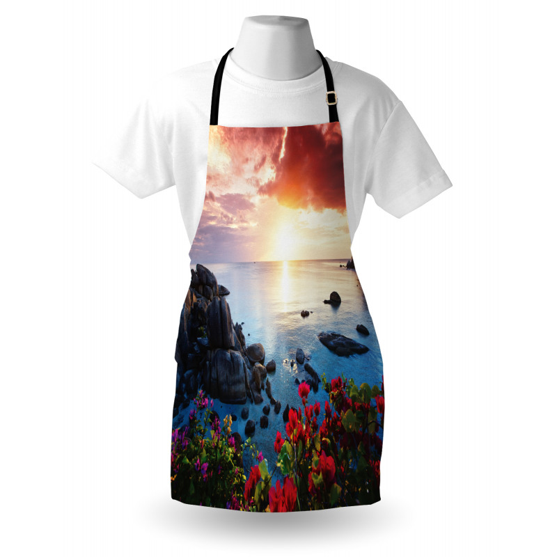 Poppy Carnations Spring Apron