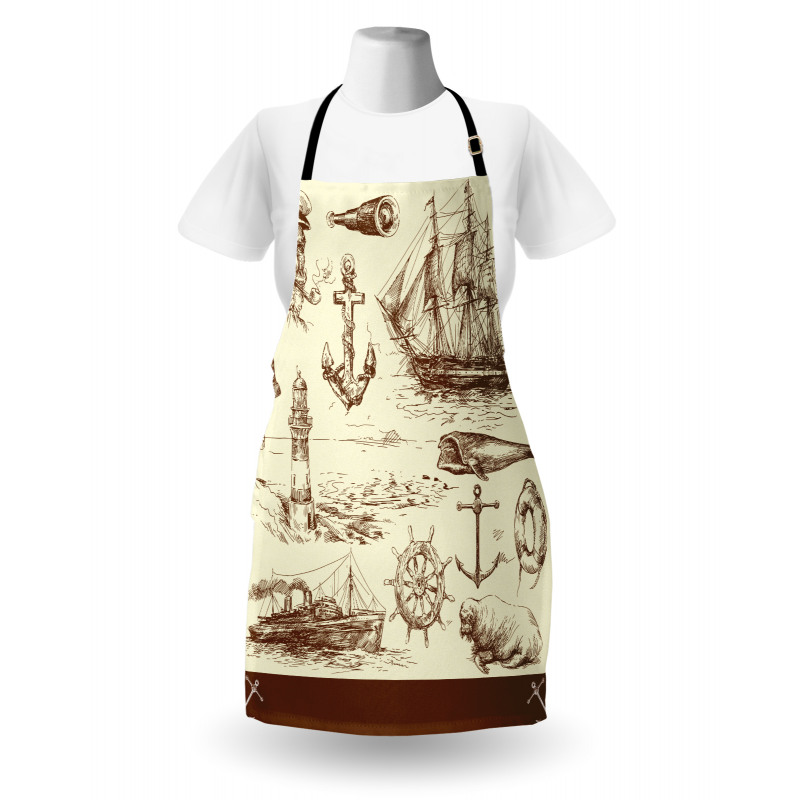 Oceanic Drawing Effect Apron