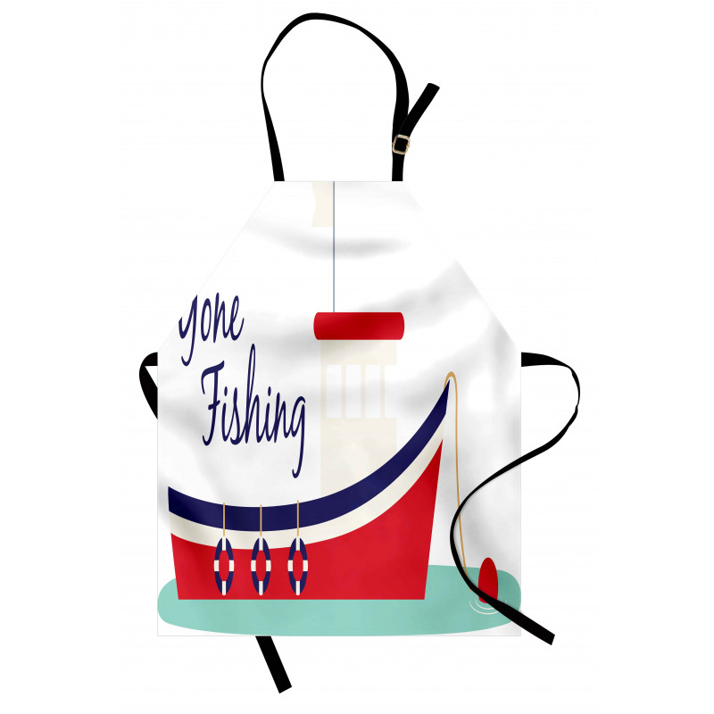 Cartoon Fishing Boat Apron