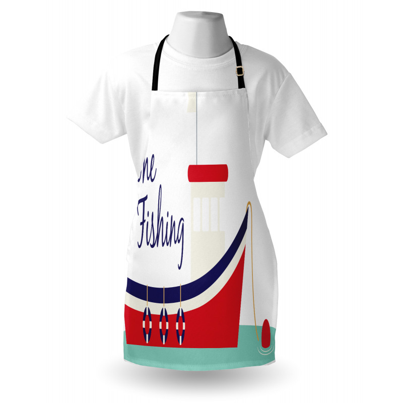 Cartoon Fishing Boat Apron