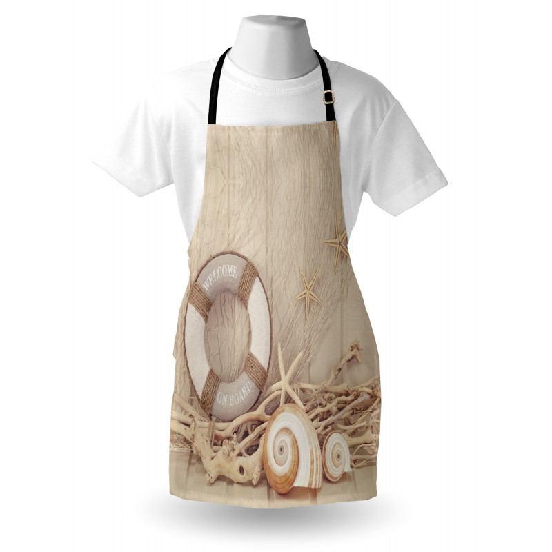 Life Buoy Wooden Sepia Apron