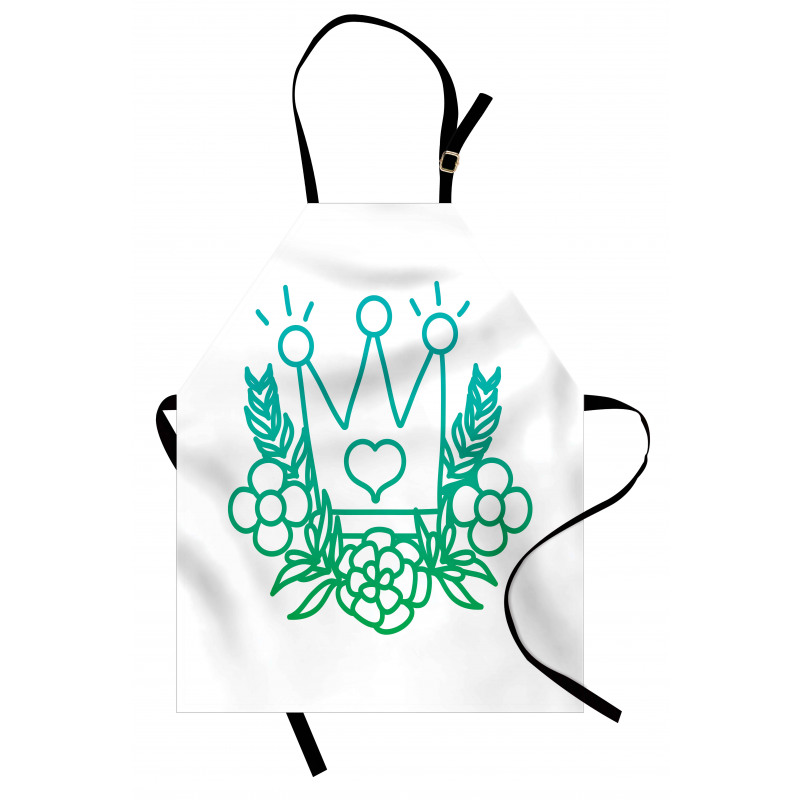 Majestic Crown and Flowers Apron