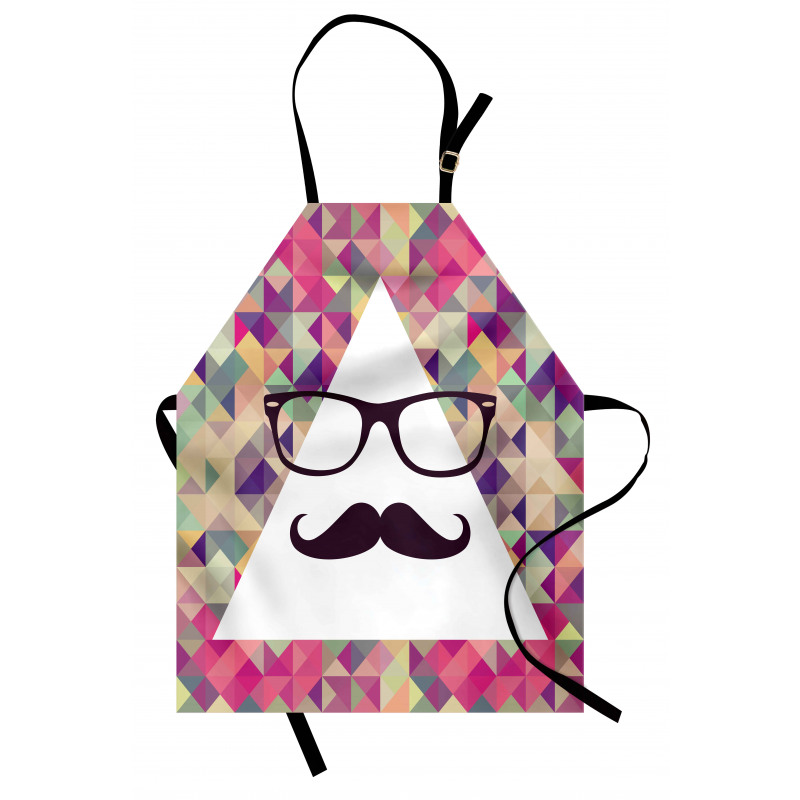 Hipster Mustache Glasses Apron