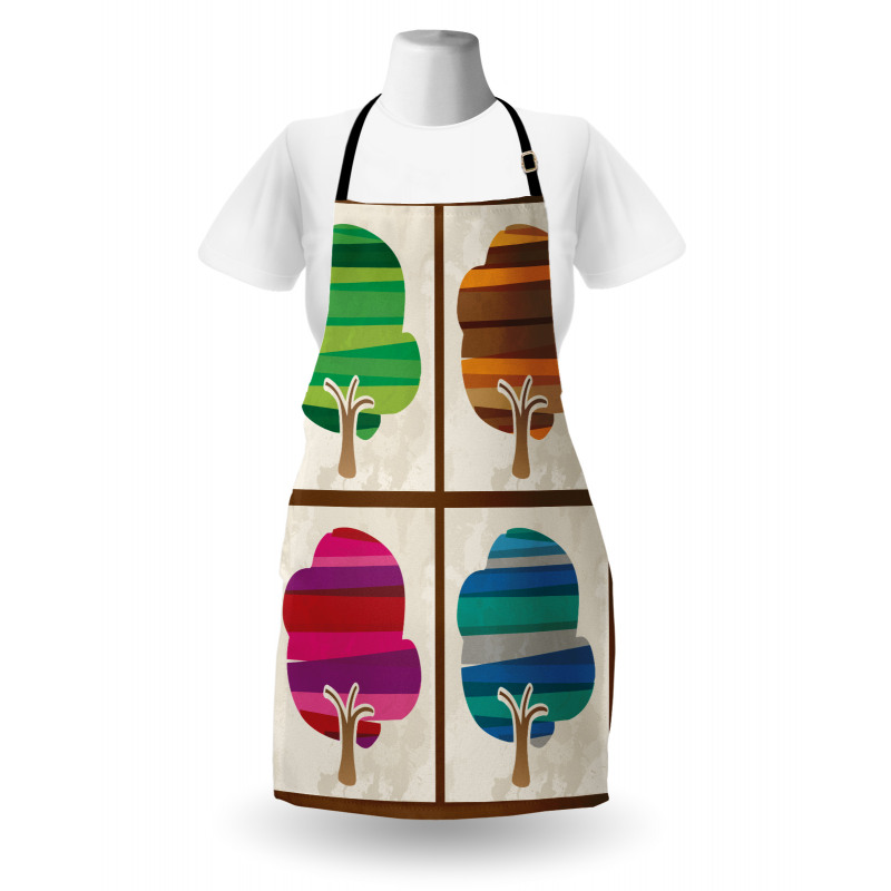 Striped Fall Silhouettes Apron