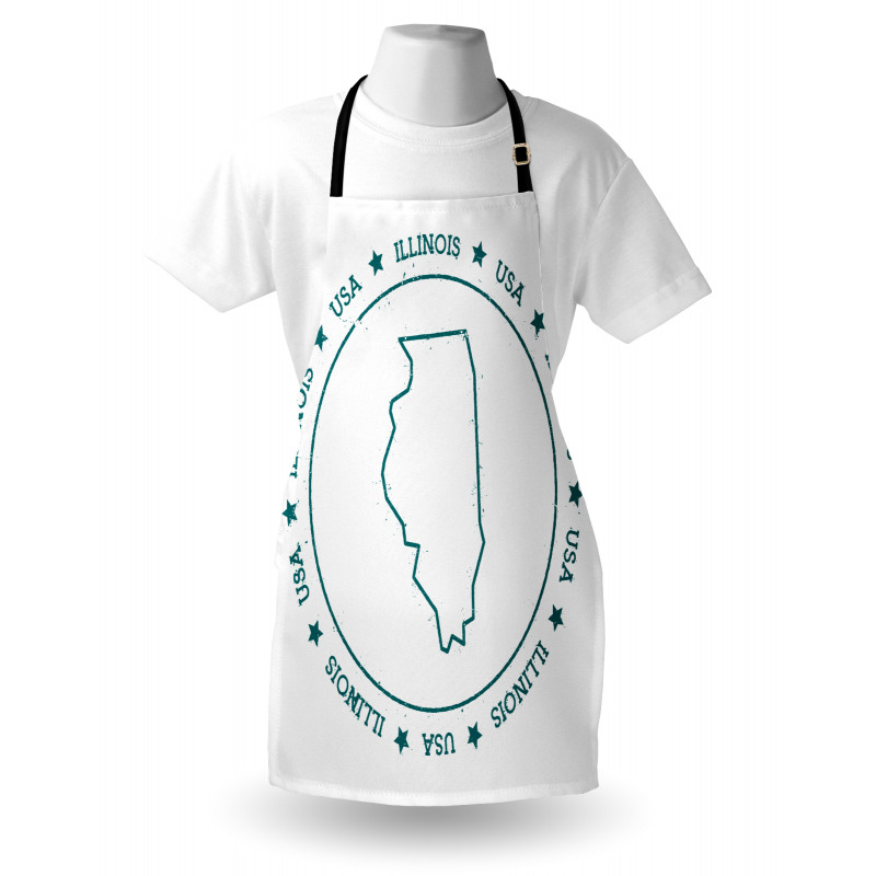 Outline Map in USA Circle Apron