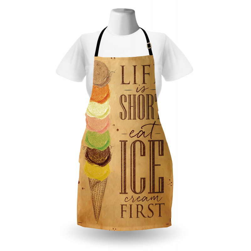 Eat Ice Cream First Scoops Apron