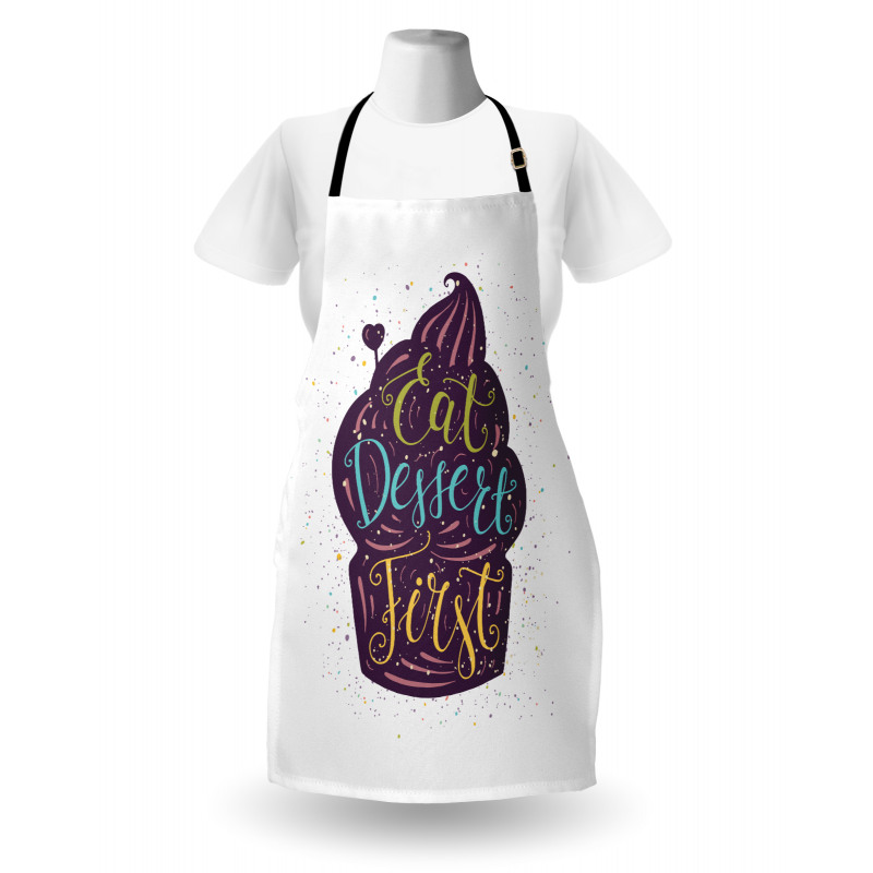 Doodle Cupcake Heart Apron