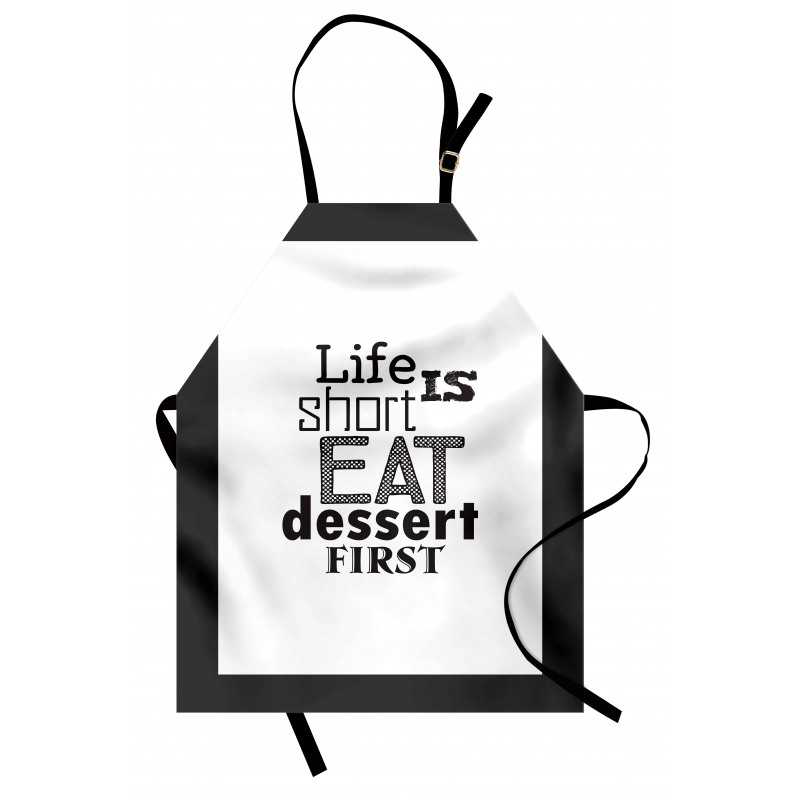 Greyscale Eat Dessert First Apron