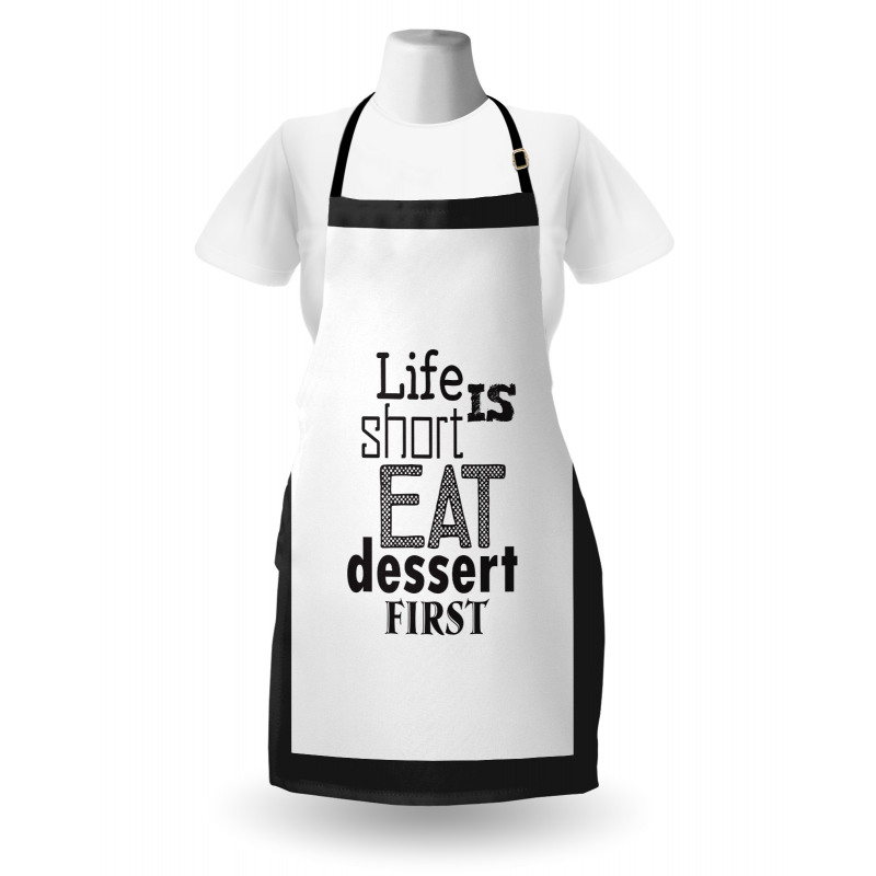 Greyscale Eat Dessert First Apron