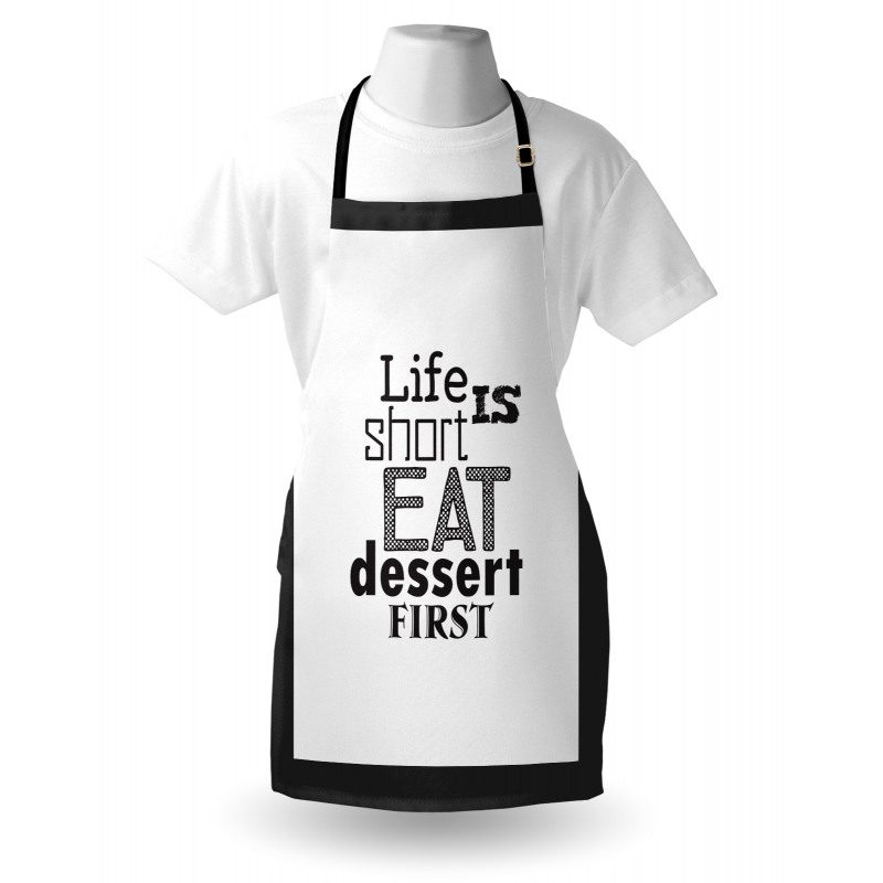 Greyscale Eat Dessert First Apron