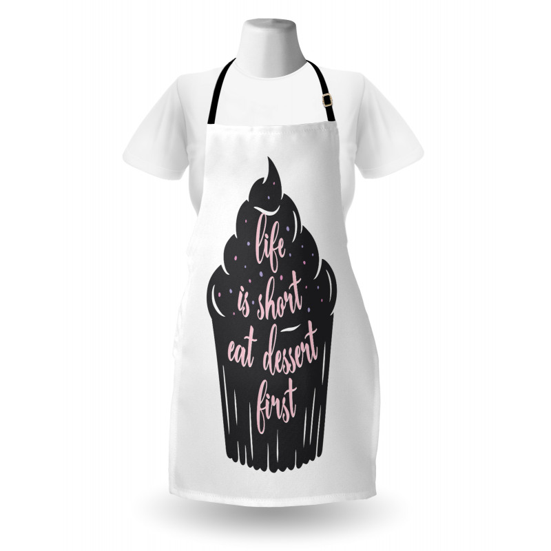 Cupcake Silhouette Dots Apron