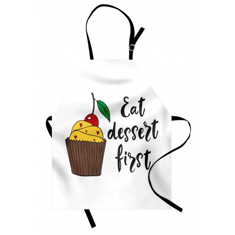 Cherry Top Cupcake Cartoon Apron