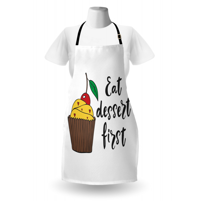 Cherry Top Cupcake Cartoon Apron