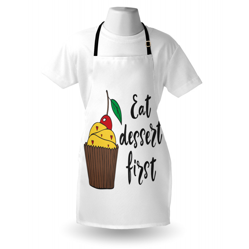 Cherry Top Cupcake Cartoon Apron