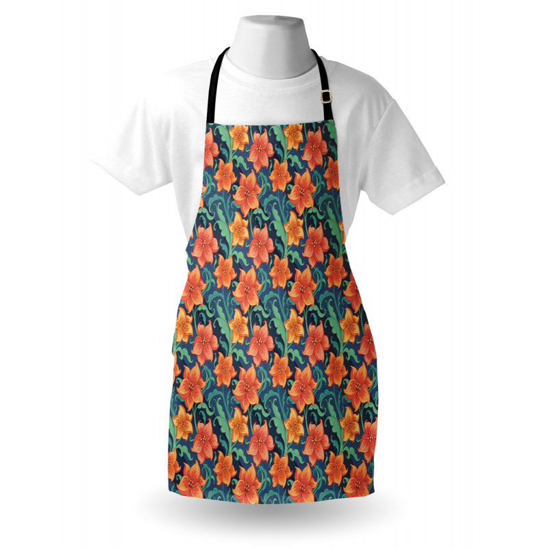 Lilly Flowers Doodle Apron
