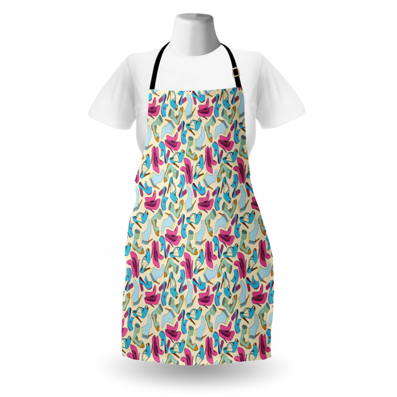 Woman Shoes Feminine Doodle Apron