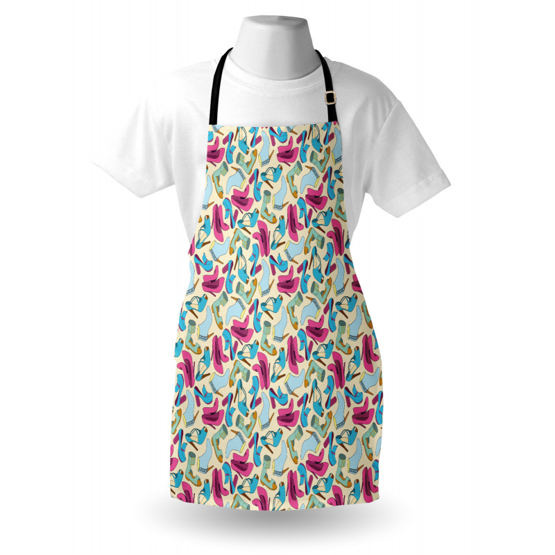 Woman Shoes Feminine Doodle Apron