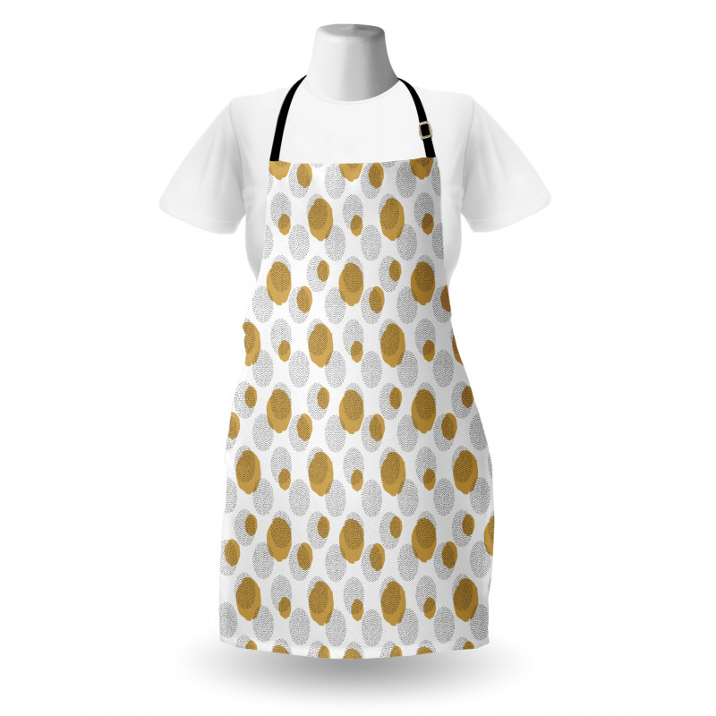 Brush Drawn Dots Rounds Apron