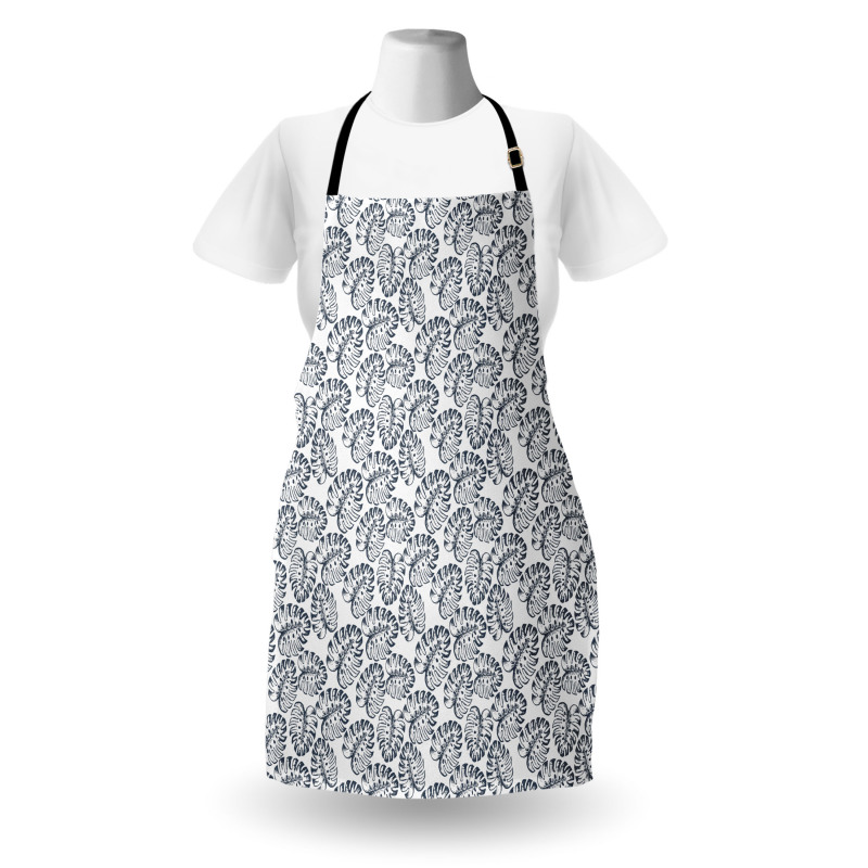 Sketchy Monstera Leaves Art Apron