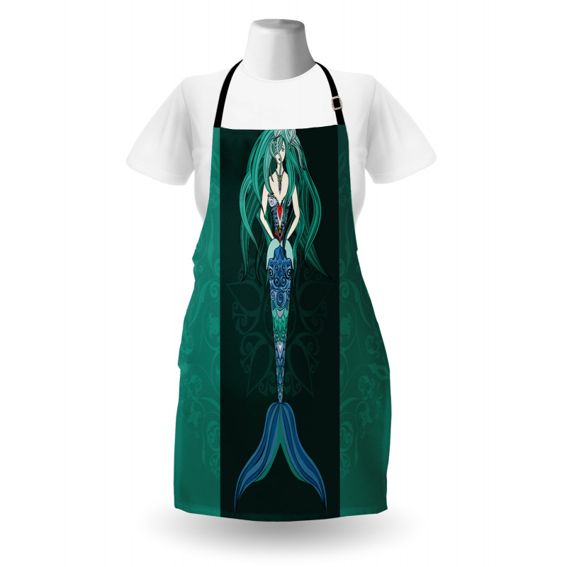 Hand Drawn Mermaid Apron