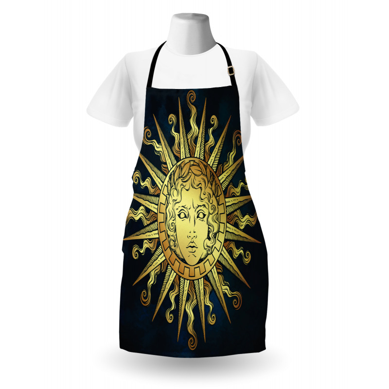 Sun with Antique Woman Face Apron