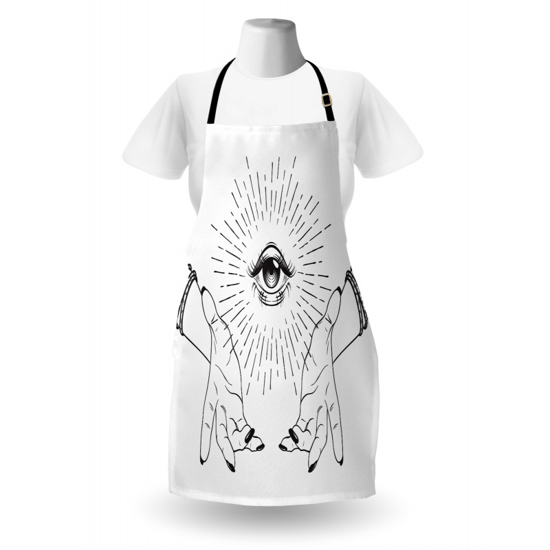 Mystical Themed Sketch Eye Apron