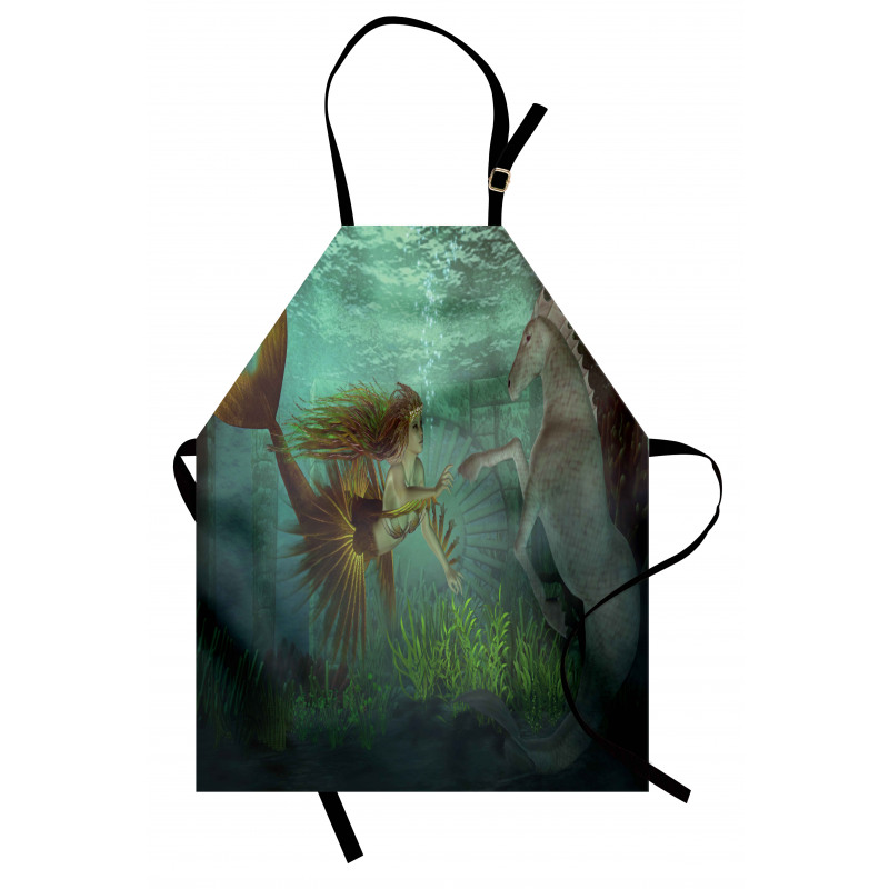 Mermaid with Seahorse Apron