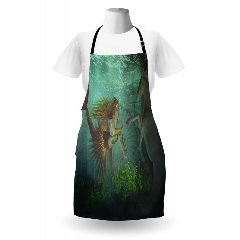 Mermaid with Seahorse Apron