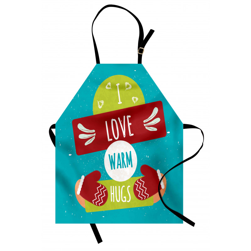 I Love Warm Hugs Gloved Hands Apron