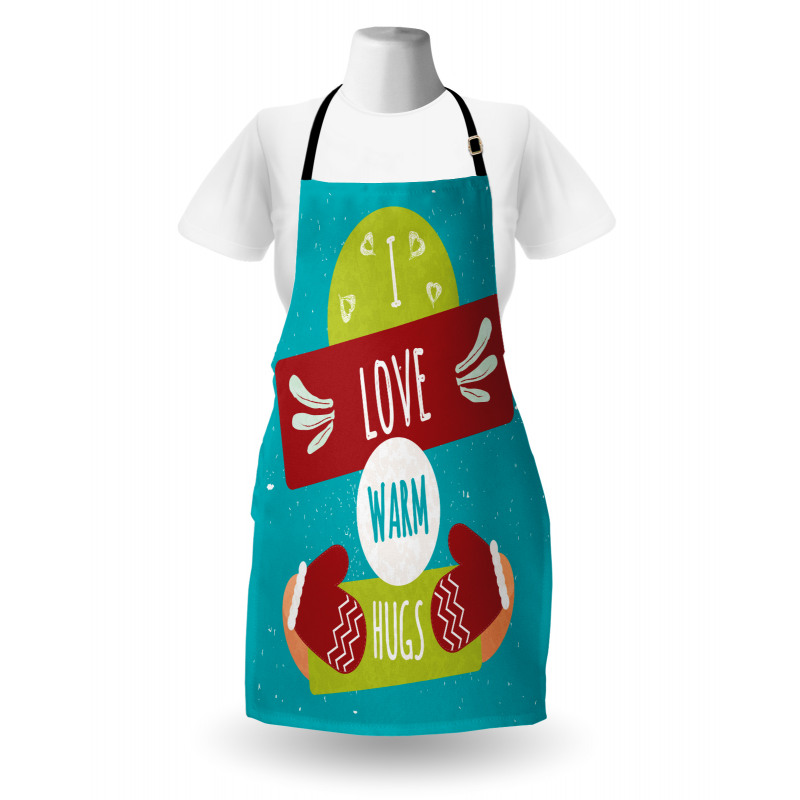 I Love Warm Hugs Gloved Hands Apron