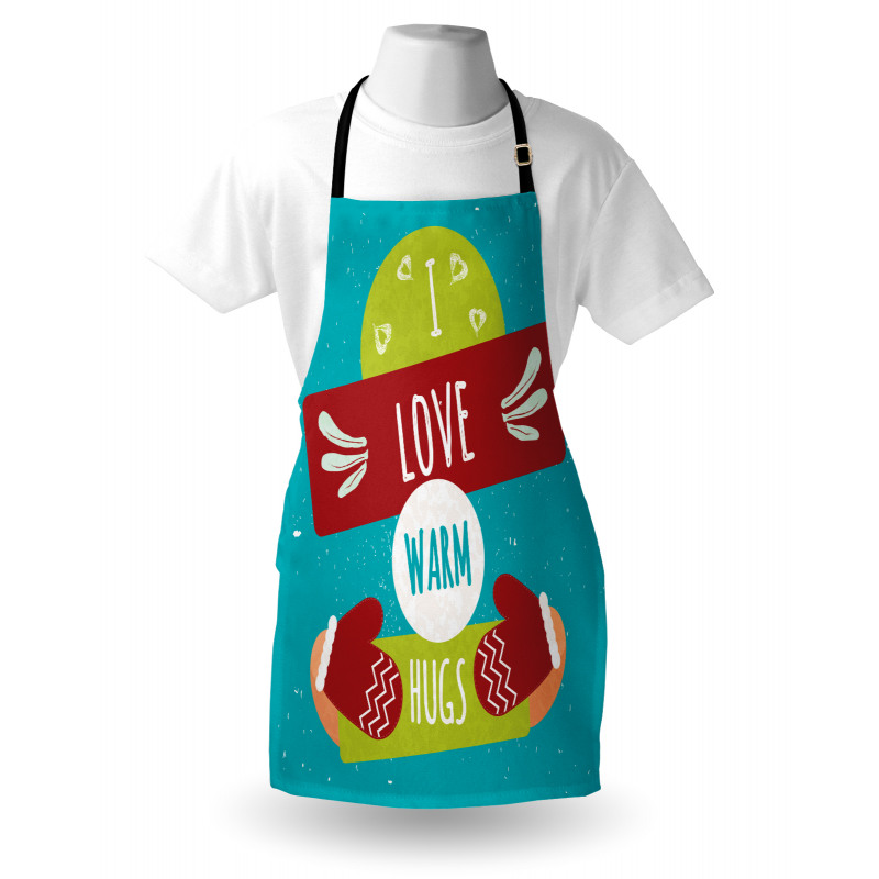 I Love Warm Hugs Gloved Hands Apron