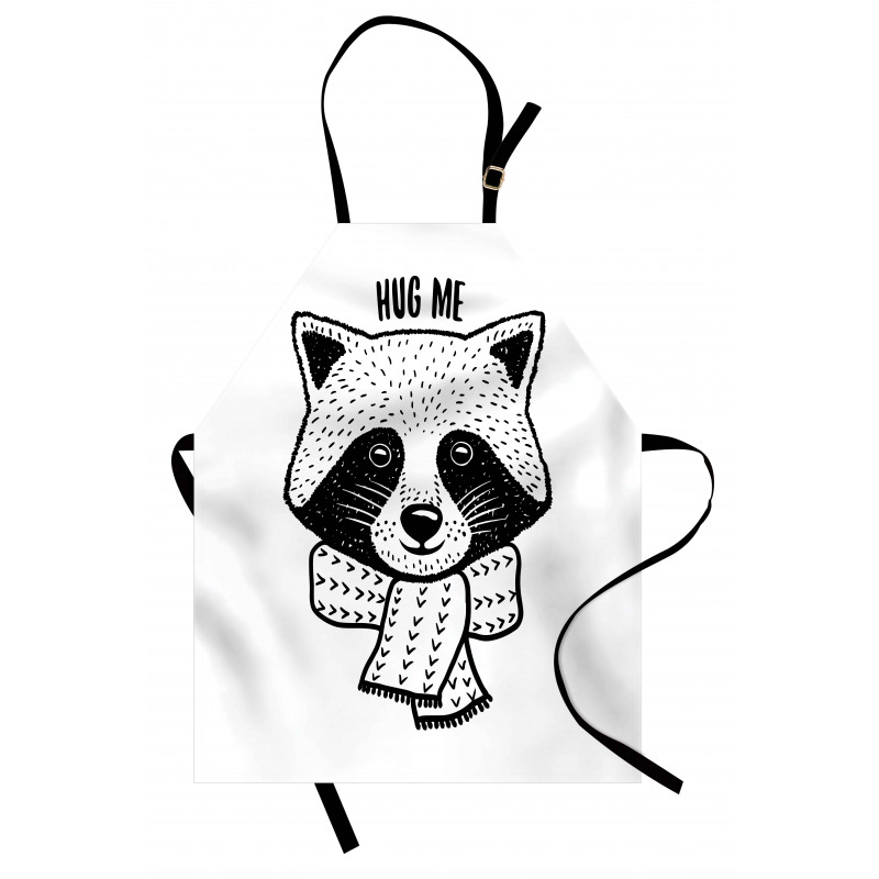 Raccoon with Hug Me Words Apron