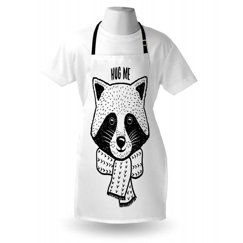 Raccoon with Hug Me Words Apron