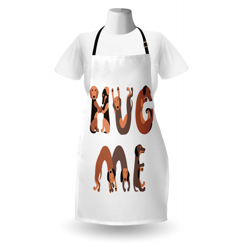 Hug Me Words with Dog Letters Apron