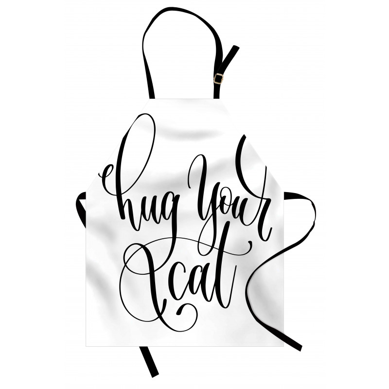 Ink Brush Cursive Hug Your Cat Apron